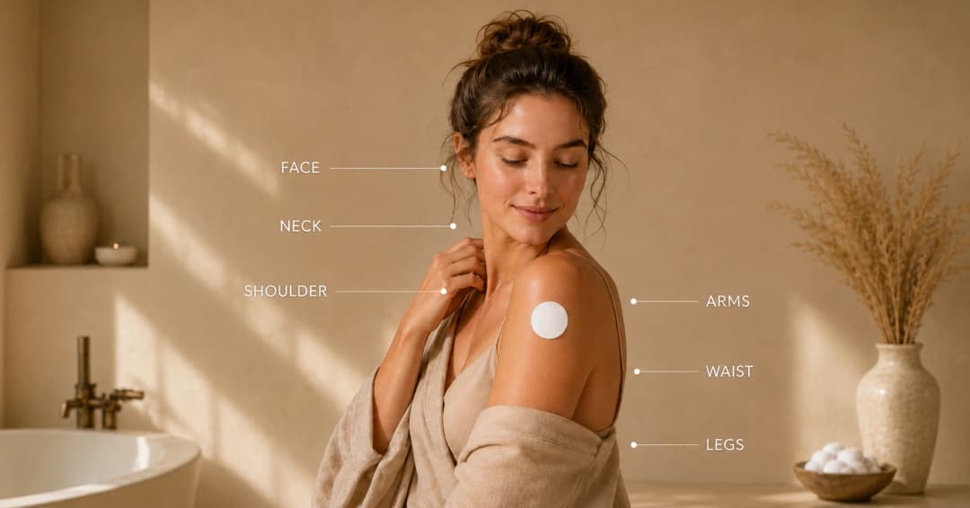 Body zones for Sun Free Glow patches